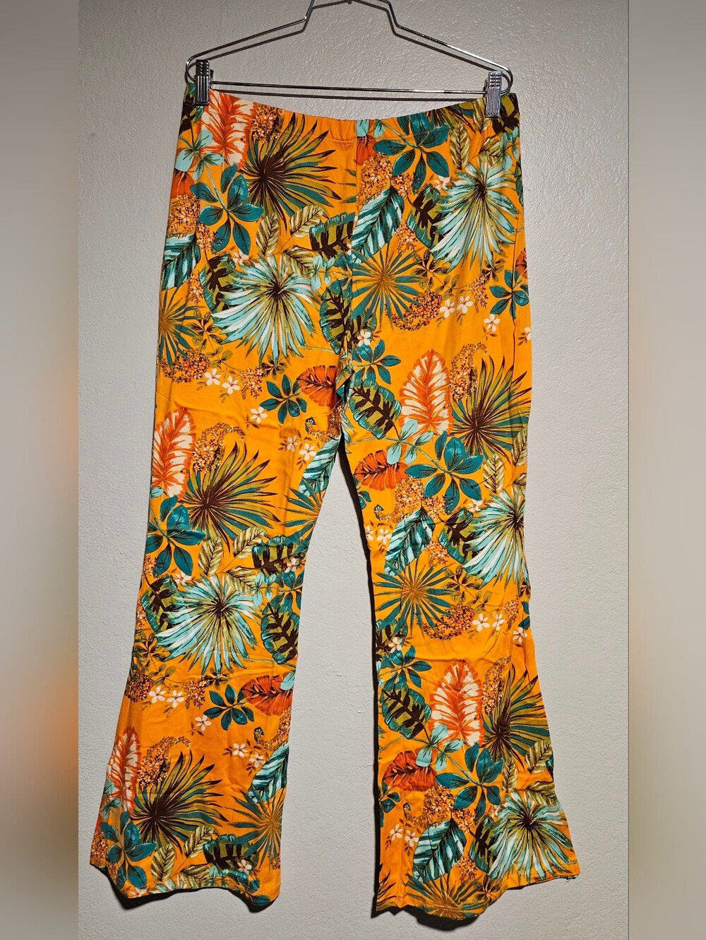 Noflik Women Elastic High Waisted Bell Bottom Flare Pants w/Side Slits Size 2XL - Picture 3 of 14